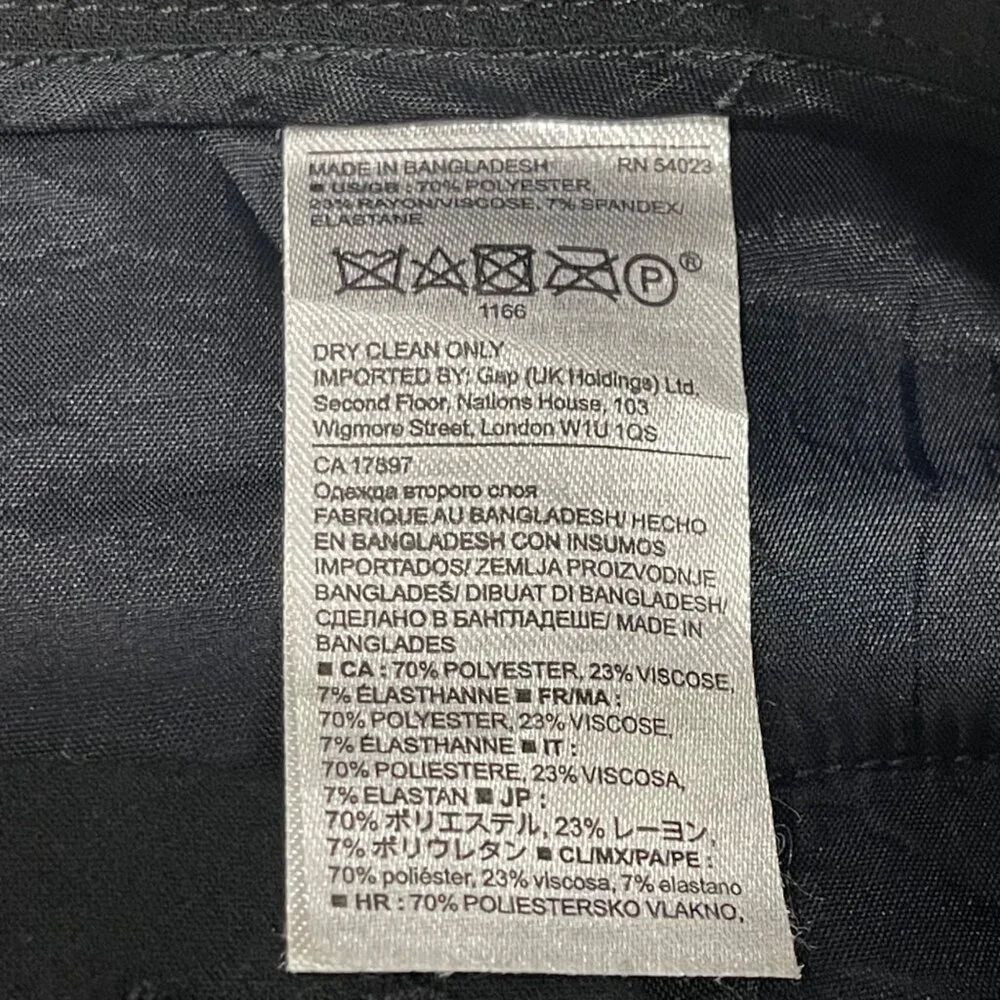 Banana Republic Logan Crop Dress Pants Women's Size 12 Black Ruffle Hems Viscose